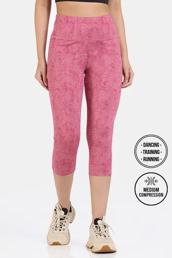 model image of Zelocity Quick Dry 3/4Th Gym Leggings - Cashmere Rose