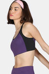 Zelocity Medium Impact Quick Dry Sports Bra with Removable Padding - Loganberry — thumbnail 3