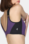 Zelocity Medium Impact Quick Dry Sports Bra with Removable Padding - Loganberry — thumbnail 6
