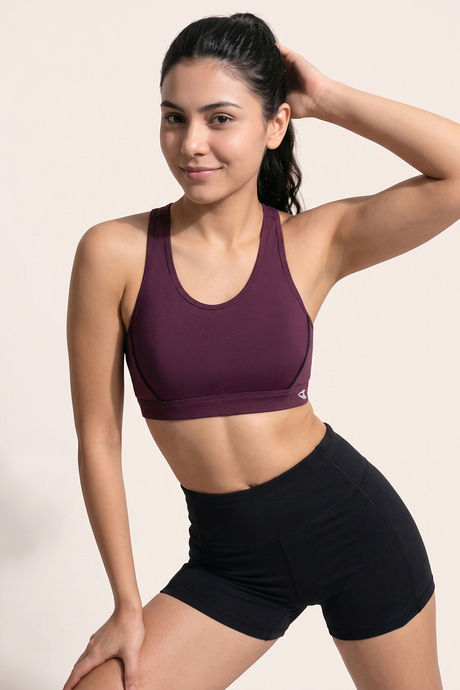 Zelocity Medium Impact Quick Dry Sports Bra - Fig Buy Zelocity Medium Impact Quick Dry Sports Bra - Fig