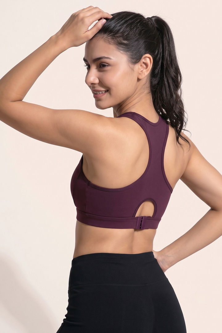 Zelocity  Medium Impact Quick Dry Sports Bra - Fig — image 2