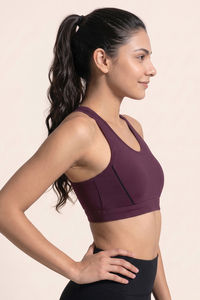 Zelocity  Medium Impact Quick Dry Sports Bra - Fig — thumbnail 3