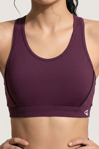 Zelocity  Medium Impact Quick Dry Sports Bra - Fig — thumbnail 5