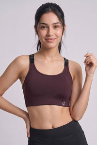 Zelocity Medium Impact Sports Bra - Fig — thumbnail 2