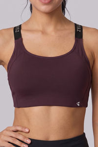 Zelocity Medium Impact Sports Bra - Fig — thumbnail 5