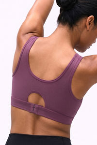 Zelocity Medium Impact Quick Dry Sports Bra - Damson — thumbnail 1