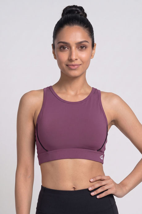 Zelocity Medium Impact Quick Dry Sports Bra - Damson — image 2