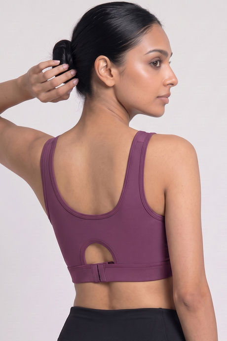 Zelocity Medium Impact Quick Dry Sports Bra - Damson — image 3