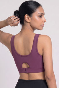 Zelocity Medium Impact Quick Dry Sports Bra - Damson — thumbnail 3