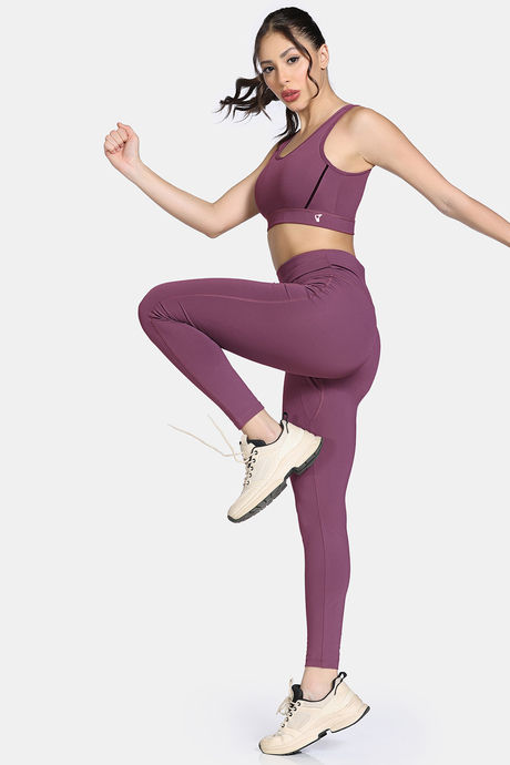 Zelocity Medium Impact Quick Dry Sports Bra - Damson — image 5