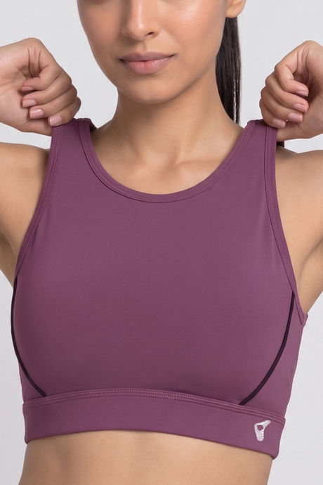 Zelocity Medium Impact Quick Dry Sports Bra - Damson — image 5