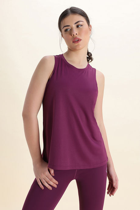 Zelocity Quick Dry Contour Fit Tank Top - Dark Purple — image 2
