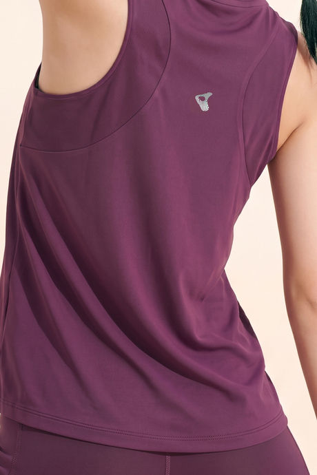 Zelocity Quick Dry Contour Fit Tank Top - Dark Purple — image 6