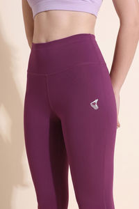 Zelocity Quick Dry Gym Leggings - Dark Purple — thumbnail 4