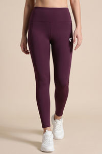 Zelocity Quick Dry Gym Leggings - Fig — thumbnail 2
