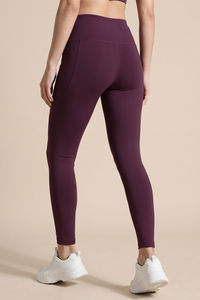 Zelocity Quick Dry Gym Leggings - Fig — thumbnail 4