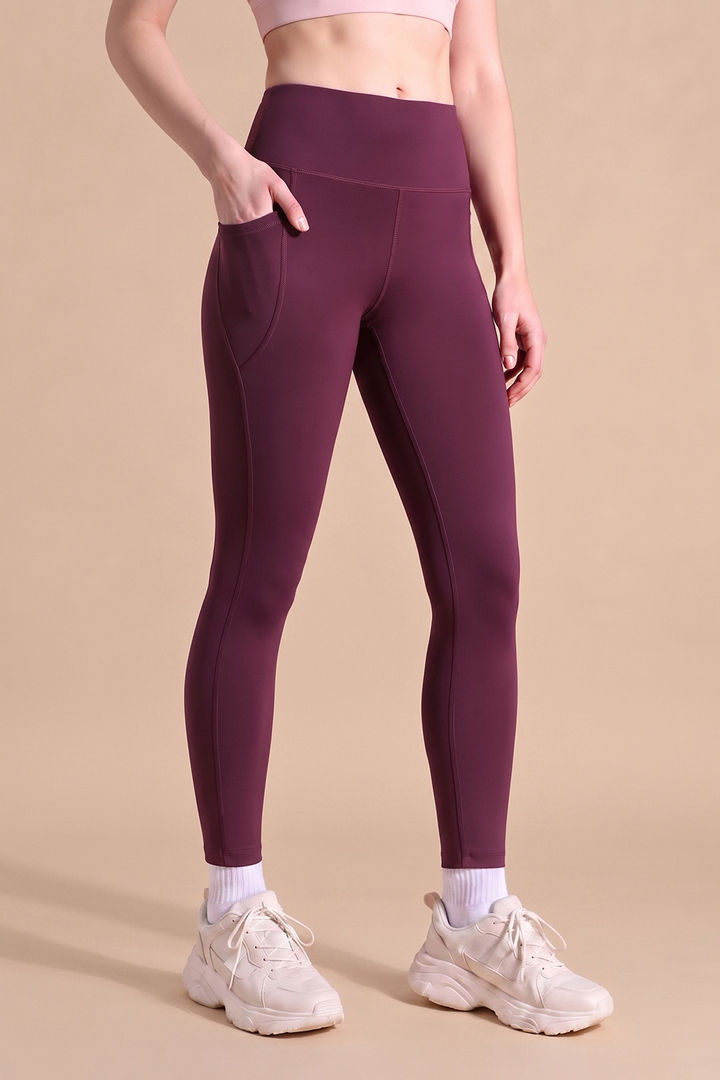 Zelocity Quick Dry Gym Leggings - Damson — image 2