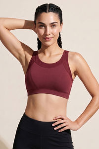 Zelocity Easy Movement Sports Bra With Removable Padding - Merlot — thumbnail 2