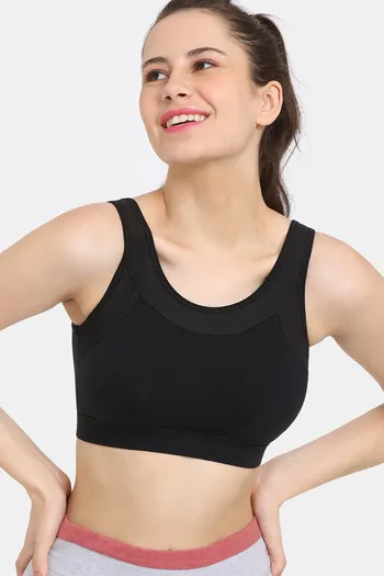 model image of Zelocity Easy Movement Sports Bra With Removable Padding - Tap Shoe