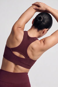 Zelocity Medium Impact Seamless Sports Bra - Fig — thumbnail 1