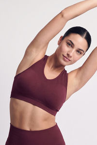 Zelocity Medium Impact Seamless Sports Bra - Fig — thumbnail 2