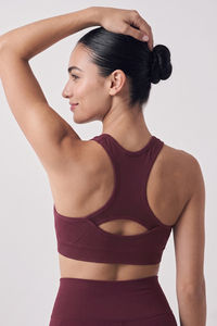 Zelocity Medium Impact Seamless Sports Bra - Fig — thumbnail 3