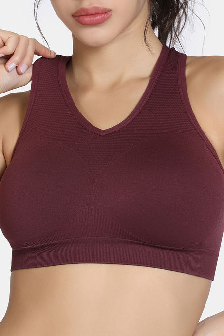 Zelocity Medium Impact Seamless Sports Bra - Fig — image 6