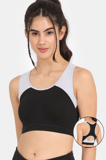 model image of Zelocity Slip On Sports Bra With Removable Padding - Tap Shoe