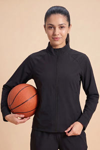 Zelocity Quick Dry Relaxed Fit Gym & Training Jacket - Black Beauty — thumbnail 1