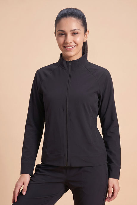 Zelocity Quick Dry Relaxed Fit Gym & Training Jacket - Black Beauty — image 2