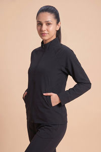 Zelocity Quick Dry Relaxed Fit Gym & Training Jacket - Black Beauty — thumbnail 3
