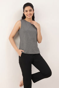 Zelocity Quick Dry Relaxed Tank Top - Grey — thumbnail 4