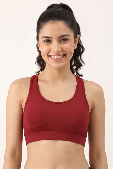 Zelocity Medium Impact Quick Dry Sports Bra - Winery — image 3