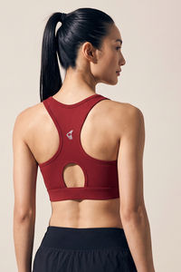 Zelocity Medium Impact Quick Dry Sports Bra - Winery — thumbnail 4