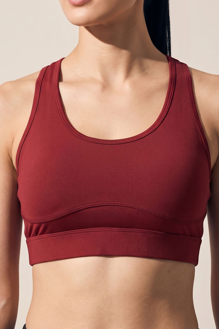 Zelocity Medium Impact Quick Dry Sports Bra - Winery — image 5