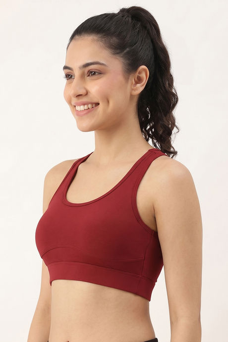 Zelocity Medium Impact Quick Dry Sports Bra - Winery — image 5
