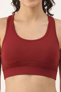 Zelocity Medium Impact Quick Dry Sports Bra - Winery — thumbnail 6