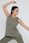 Zelocity Quick Dry Relaxed Tank Top - Tea — thumbnail 3