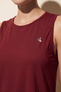 Zelocity Quick Dry Relaxed Tank Top - Winery — thumbnail 4