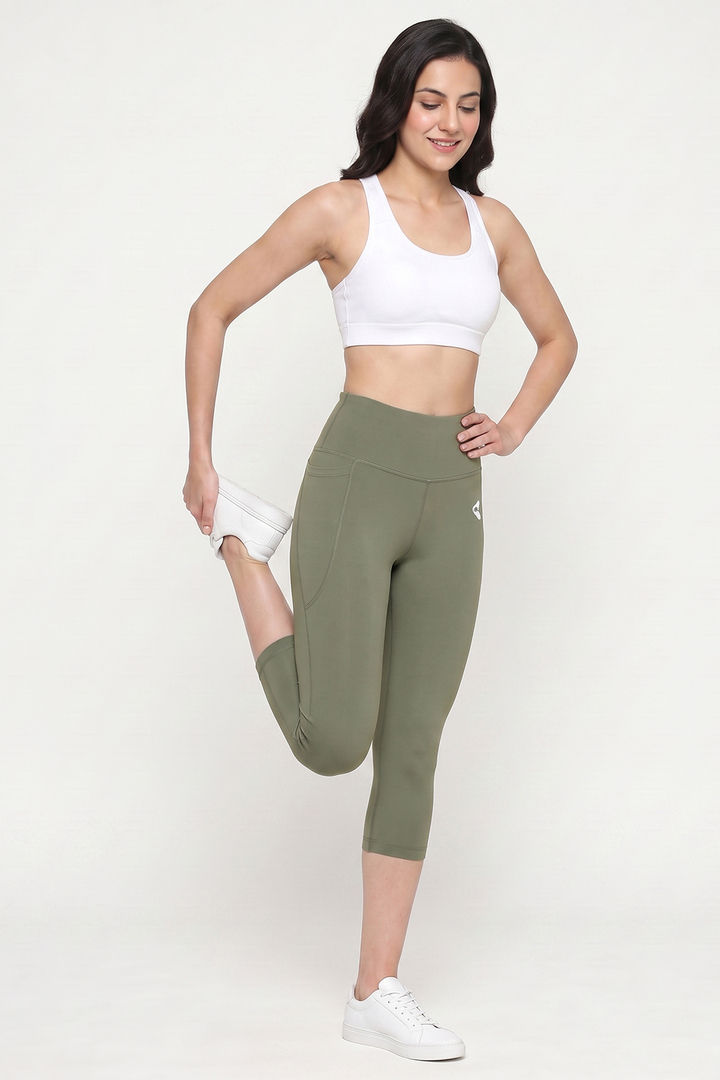 Zelocity Quick Dry Training 3/4th Leggings - Tea — image 5