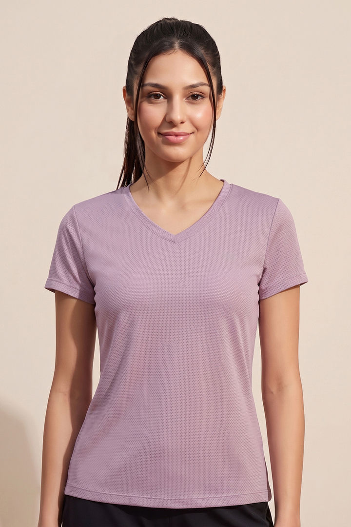 Zelocity Quick Dry Yoga & Training Relaxed Top - Lilac — image 2
