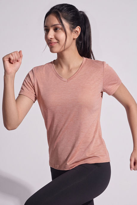 Zelocity Quick Dry Yoga & Training Relaxed Top - Peach Buy Zelocity Quick Dry Yoga & Training Relaxed Top - Peach
