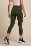 Zelocity Quick Dry Yoga & Training 3/4th Leggings - Olive — thumbnail 2