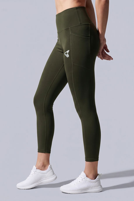 Zelocity Quick Dry Yoga & Training 3/4th Leggings - Olive — image 4