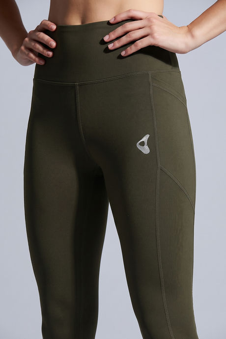 Zelocity Quick Dry Yoga & Training 3/4th Leggings - Olive — image 5