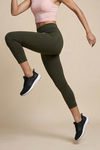 Zelocity Quick Dry Yoga & Training 3/4th Leggings - Olive — thumbnail 5