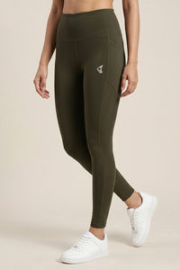 Zelocity Quick Dry Yoga & Training Legging - Olive — thumbnail 1