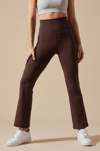 Zelocity Quick Dry Yoga & Training Flare Pant - Brown — thumbnail 1