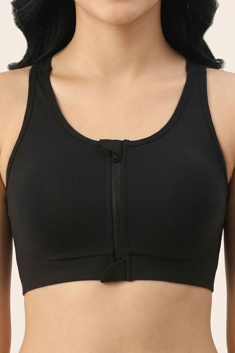 Zelocity Padded High Impact Moisture Wicking Training Sports Bra - Black — image 4