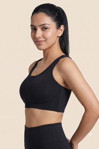 Zelocity Padded High Impact Moisture Wicking Training Bonded Sports Bra - Black — thumbnail 4